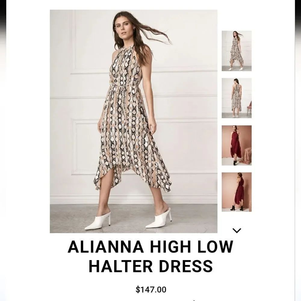 Three eighty two ALIANNA HIGH LOW HALTER DRESS NWT Medium